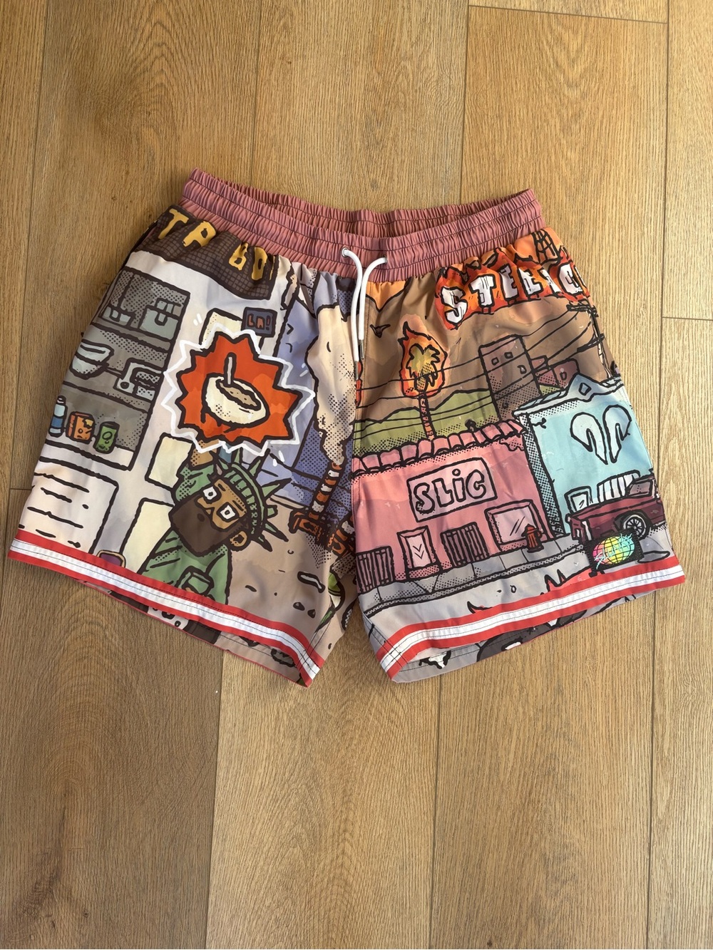 Men's slunks Multicolor Graphic Athletic Shorts with Drawstring Waist